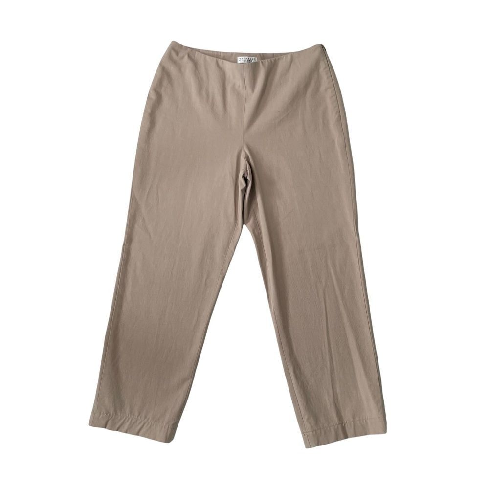 Brunello Cucinelli Womens Pants Crop Pull-On Size 6 Cotton Twill Beige